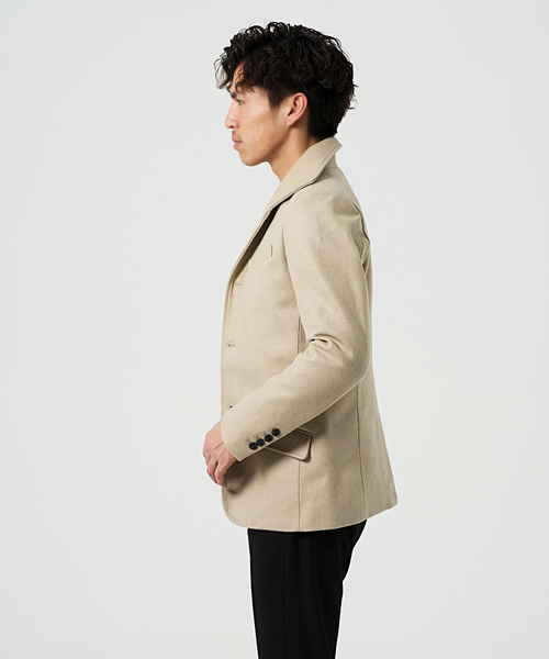 GOSTAR DE FUGA（ゴスタール ジフーガ）の「メルトンイタリアンカラーコート（テーラードジャケット・メンズ・ブラック/ベージュ/ネイビー・M/L/XL）」の15枚目の写真