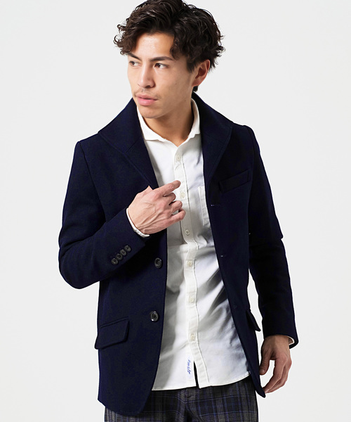 GOSTAR DE FUGA（ゴスタール ジフーガ）の「メルトンイタリアンカラーコート（テーラードジャケット・メンズ・ブラック/ベージュ/ネイビー・M/L/XL）」の18枚目の写真