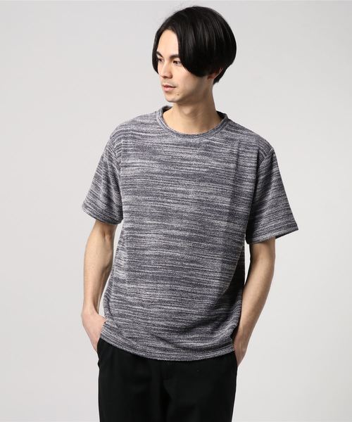 IGNIO（イグニオ）の「タイガー杢パイルTシャツ（半袖）（Tシャツ/カットソー・メンズ・チャコールグレー/ネイビー・L/LL/M/S）」の5枚目の写真