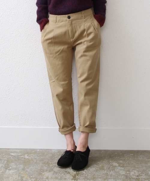 coen(コーエン)の「起毛チノタックパンツ(チノパンツ・レディース・ベージュ/ネイビー/ライトピンク・SMALL/LARGE/MEDIUM)」の1枚目の写真