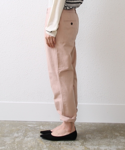 coen(コーエン)の「起毛チノタックパンツ(チノパンツ・レディース・ベージュ/ネイビー/ライトピンク・SMALL/LARGE/MEDIUM)」の4枚目の写真