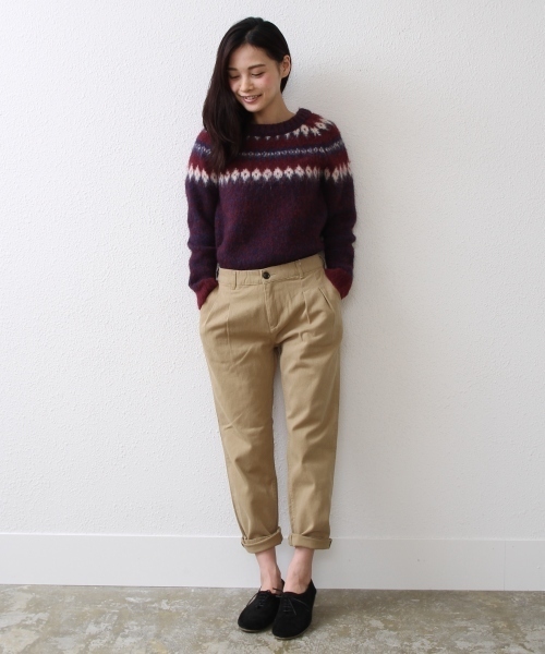 coen(コーエン)の「起毛チノタックパンツ(チノパンツ・レディース・ベージュ/ネイビー/ライトピンク・SMALL/LARGE/MEDIUM)」の10枚目の写真