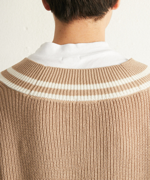PairPair（ペアペア）の「チルデンＶネックニットプルオーバー（ニット/セーター・メンズ・ブラック/ライトベージュ・FREE）」の20枚目の写真