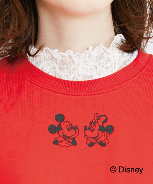 Disney（ディズニー）の「【限定ディズニーデザイン】裏毛ゆるスウェット/ミッキーマウス＆ミニーマウス（Tシャツ/カットソー・レディース・ブラック/ベージュ/レッド・MEDIUM/LARGE）」の13枚目の写真