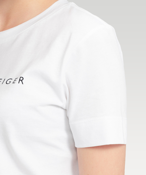 TOMMY HILFIGER（トミーヒルフィガー）の「ベーシックロゴTシャツ（Tシャツ/カットソー・レディース・ホワイト/ネイビー/グレー/レッド・SMALL/MEDIUM/LARGE）」の7枚目の写真