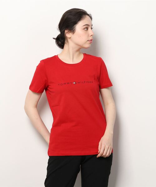 TOMMY HILFIGER（トミーヒルフィガー）の「ベーシックロゴTシャツ（Tシャツ/カットソー・レディース・ホワイト/ネイビー/グレー/レッド・SMALL/MEDIUM/LARGE）」の10枚目の写真