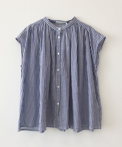 AMERICAN HOLIC（アメリカンホリック）の「ショルダーギャザーフレンチスリーブブラウス＊（シャツ/ブラウス・レディース・ブラック/オフホワイト/ピンク/ターコイズブルー/その他14/ブルー系その他/ストライプ/その他5/ドット・M/L）」の5枚目の写真