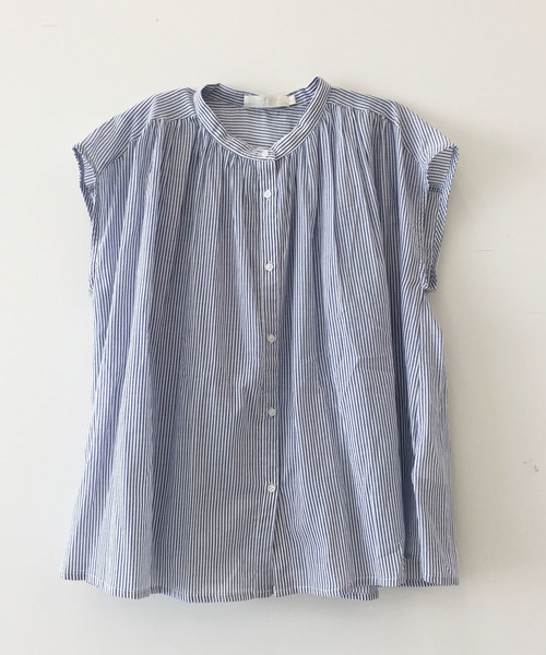 AMERICAN HOLIC（アメリカンホリック）の「ショルダーギャザーフレンチスリーブブラウス＊（シャツ/ブラウス・レディース・ブラック/オフホワイト/ピンク/ターコイズブルー/その他14/ブルー系その他/ストライプ/その他5/ドット・M/L）」の7枚目の写真