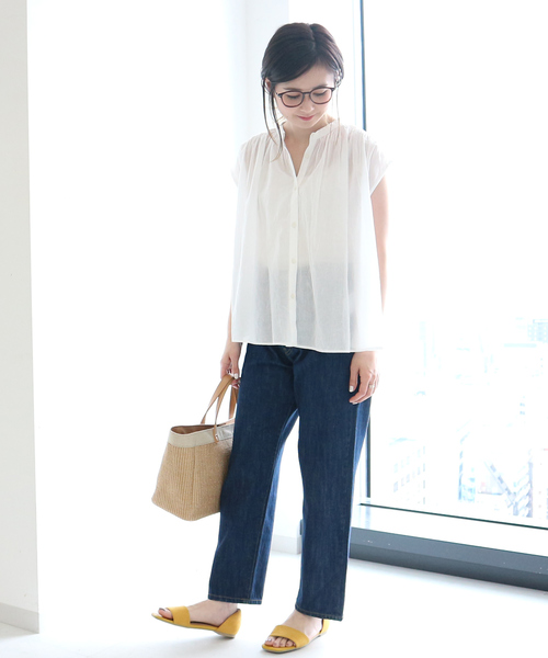 AMERICAN HOLIC（アメリカンホリック）の「ショルダーギャザーフレンチスリーブブラウス＊（シャツ/ブラウス・レディース・ブラック/オフホワイト/ピンク/ターコイズブルー/その他14/ブルー系その他/ストライプ/その他5/ドット・M/L）」の13枚目の写真