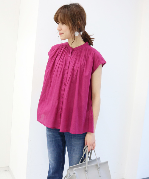 AMERICAN HOLIC（アメリカンホリック）の「ショルダーギャザーフレンチスリーブブラウス＊（シャツ/ブラウス・レディース・ブラック/オフホワイト/ピンク/ターコイズブルー/その他14/ブルー系その他/ストライプ/その他5/ドット・M/L）」の17枚目の写真