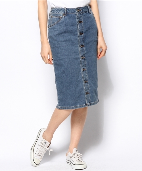 Ray BEAMS（レイビームス）の「◎Ray BEAMS / フロントボタン デニムタイトスカート（スカート・レディース・ブルー系その他/その他1・1/0）」の2枚目の写真