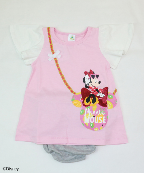 セール ミニーマウス ポシェット風プリントロンパース マタニティウェア Disney ディズニー のファッション