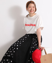 FRAPBOIS | ＤＯＭＤＯＭＴ　ビッグシルエット ロゴ 白 Tシャツ(Tシャツ/カットソー)