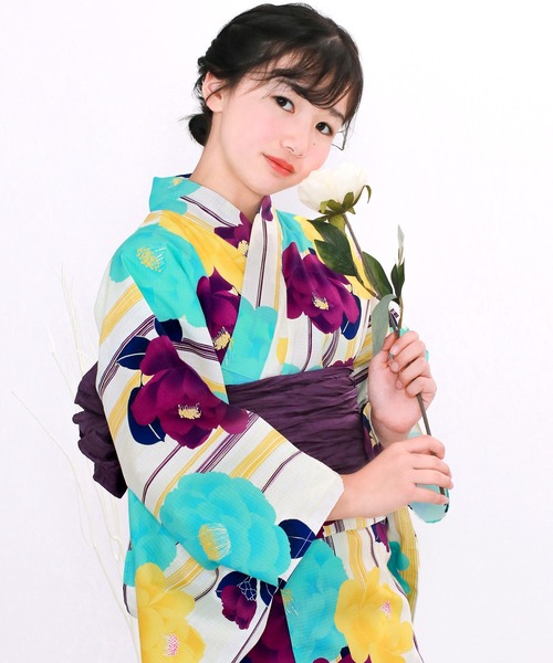 KYOETSU（キョウエツ）の「浴衣 女の子 子供 3点セット( 浴衣 + 帯 + 下駄 ) レトロB（浴衣・キッズ・ホワイト系その他/ピンク系その他/オレンジ系その他/ホワイト系その他2/ブルー系その他4/ブルー系その他6/ピンク系その他2/レッド系その他2/オレンジ系その他3/オレンジ系その他4/レッド系その他/ブルー系その他5/オレンジ系その他2/ブルー系その他2/ブルー系その他3/ブルー系その他/その他2/その他1/その他6/その他7/その他4/その他5/その他3・130/150/140）」の20枚目の写真