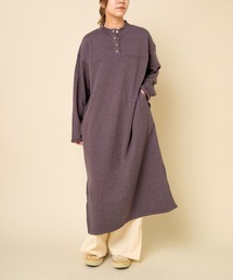 RNA-N | M1194 ソフト裏毛ハーフボタンワンピース(ワンピース)