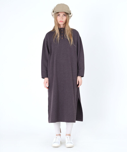 RNA-N（アールエヌエーエヌ）の「M1194 ソフト裏毛ハーフボタンワンピース（ワンピース・レディース・ダークブラウン/オフホワイト/ピンク・MEDIUM）」の20枚目の写真