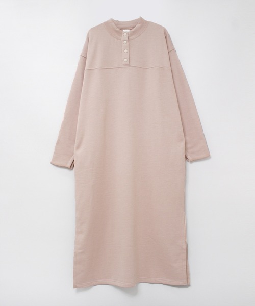 RNA-N（アールエヌエーエヌ）の「M1194 ソフト裏毛ハーフボタンワンピース（ワンピース・レディース・ダークブラウン/オフホワイト/ピンク・MEDIUM）」の22枚目の写真