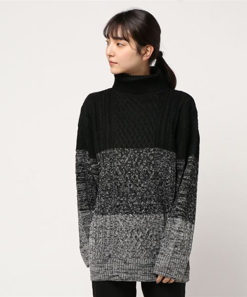 NO WAY（ノーウェイ）の「/７ゲージケーブル編みタートルネックニット/（ニット/セーター・レディース・ブラック/ベージュ/グレー/アイボリー/ホワイト系その他/ブラック系その他/ライトパープル/ワイン・MEDIUM/LARGE/X-LARGE）」の18枚目の写真