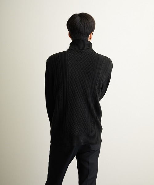 NO WAY（ノーウェイ）の「/７ゲージケーブル編みタートルネックニット/（ニット/セーター・レディース・ブラック/ベージュ/グレー/アイボリー/ホワイト系その他/ブラック系その他/ライトパープル/ワイン・MEDIUM/LARGE/X-LARGE）」の21枚目の写真