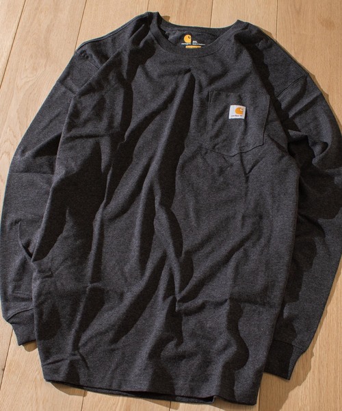 Carhartt（カーハート）の「【22】〔Carhartt/カーハート〕ヘビーウェイト ポケットロングTシャツ（Tシャツ/カットソー・メンズ・ブラック/チャコールグレー/ライトグレー/グリーン/ネイビー/ワイン/ダークブラウン・XX-LARGE/MEDIUM/X-LARGE/LARGE/SMALL）」の3枚目の写真