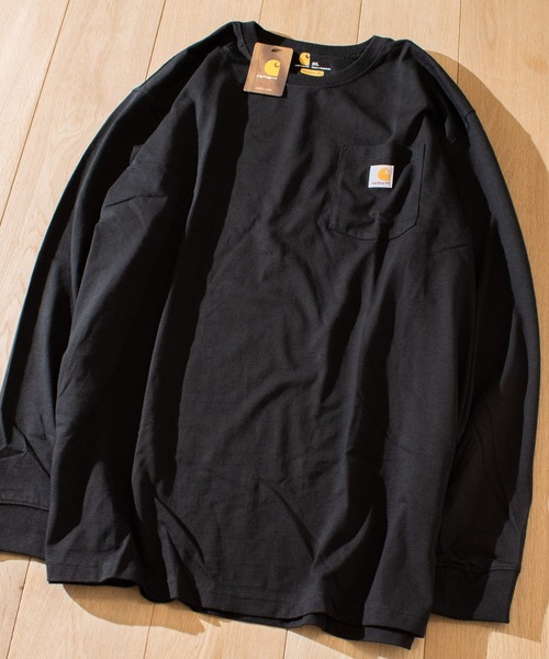 Carhartt（カーハート）の「【22】〔Carhartt/カーハート〕ヘビーウェイト ポケットロングTシャツ（Tシャツ/カットソー・メンズ・ブラック/チャコールグレー/ライトグレー/グリーン/ネイビー/ワイン/ダークブラウン・XX-LARGE/MEDIUM/X-LARGE/LARGE/SMALL）」の2枚目の写真