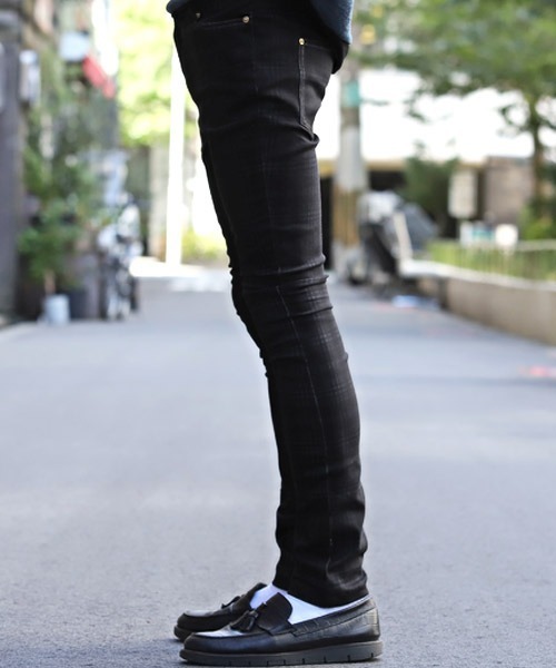LUXSTYLE(ラグスタイル)の「チェックストレッチスキニーパンツ(その他パンツ・メンズ・ブラック/チャコール/ホワイト・S/M/L/XL)」の5枚目の写真