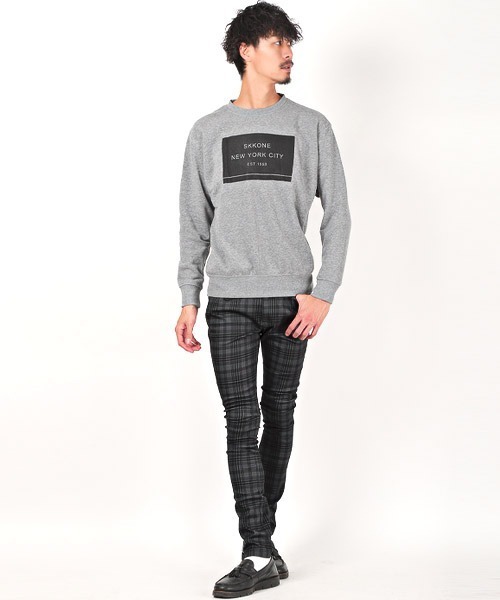 LUXSTYLE(ラグスタイル)の「チェックストレッチスキニーパンツ(その他パンツ・メンズ・ブラック/チャコール/ホワイト・S/M/L/XL)」の7枚目の写真