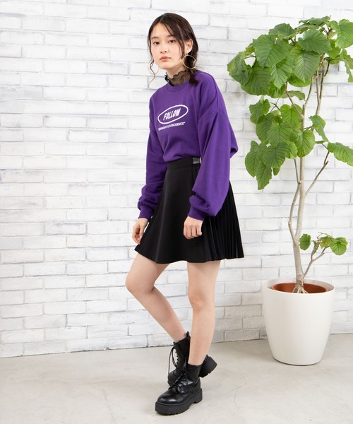 WEGO(ウィゴー)の「WEGO/【セットアップ対応商品】ベルト付きサイドプリーツミニスカート(スカート・レディース・ブラック/グレー系その他2/ブラウン系その他2・FREE)」の4枚目の写真