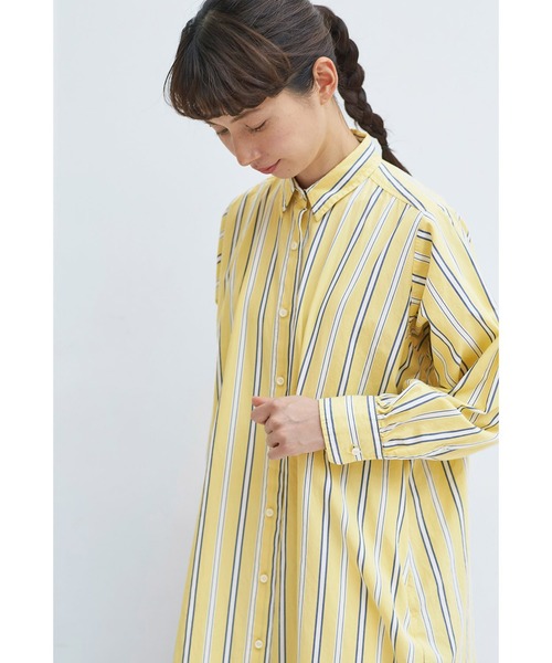 Sunnyサニークラウズ ｆｅａｔ ｓｈｕｔｔｌｅ ｎｏｔｅｓ 春色ストライプワンピース シャツワンピース Sunny Clouds サニークラウズ のファッション