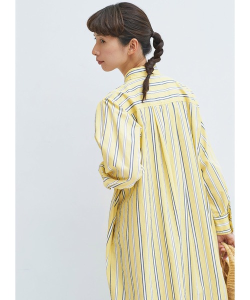 Sunnyサニークラウズ ｆｅａｔ ｓｈｕｔｔｌｅ ｎｏｔｅｓ 春色ストライプワンピース シャツワンピース Sunny Clouds サニークラウズ のファッション