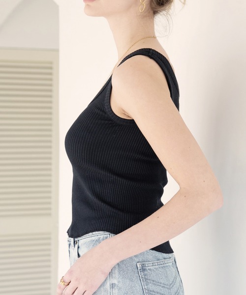 ALEXIA STAM（アリシアスタン）の「V-Neck Rib Tank Top/Vネックリブ