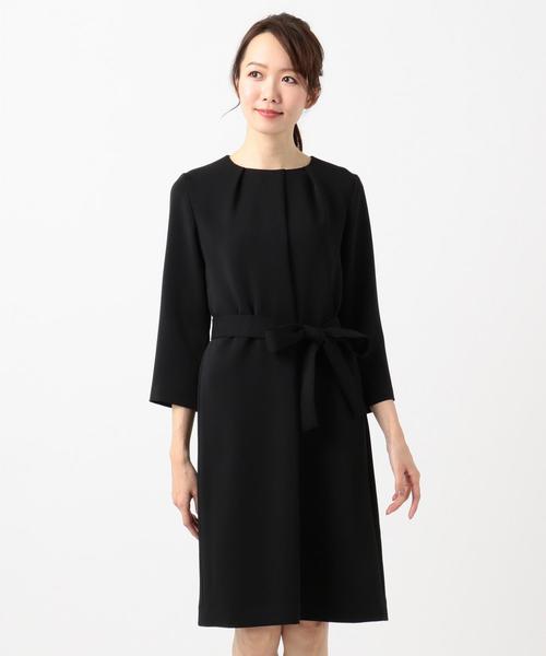 J.PRESS(ジェイプレス)の「【ニオイ菌抑制】洗えるヴィーナスダブルクロス ワンピース(ワンピース・レディース・ブラック系/ネイビー系・T13/T15)」の10枚目の写真