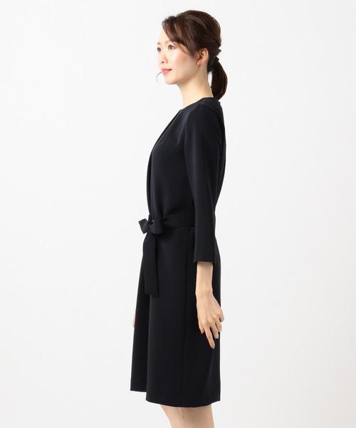 J.PRESS(ジェイプレス)の「【ニオイ菌抑制】洗えるヴィーナスダブルクロス ワンピース(ワンピース・レディース・ブラック系/ネイビー系・T13/T15)」の13枚目の写真