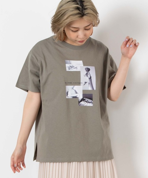 WEGO（ウィゴー）の「WEGO/フロントフォトプリントTシャツ（Tシャツ/カットソー・レディース・ホワイト/カーキ/スミクロ・FREE）」の22枚目の写真