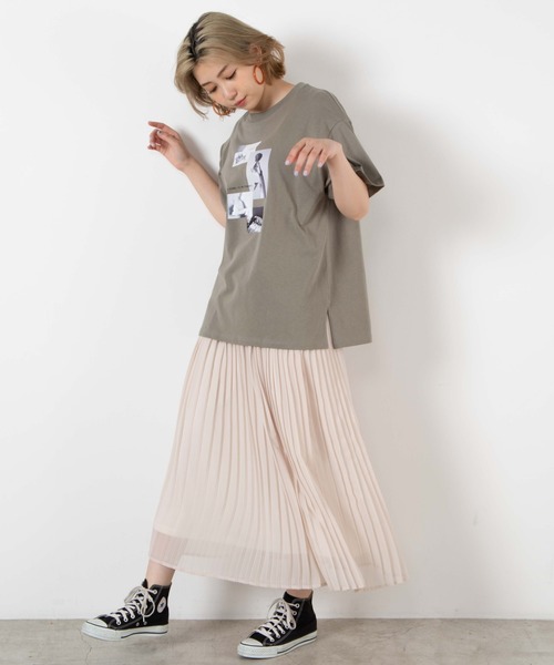 WEGO（ウィゴー）の「WEGO/フロントフォトプリントTシャツ（Tシャツ/カットソー・レディース・ホワイト/カーキ/スミクロ・FREE）」の20枚目の写真