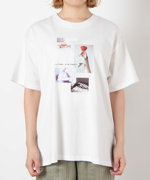 WEGO（ウィゴー）の「WEGO/フロントフォトプリントTシャツ（Tシャツ/カットソー・レディース・ホワイト/カーキ/スミクロ・FREE）」の19枚目の写真