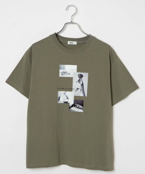 WEGO（ウィゴー）の「WEGO/フロントフォトプリントTシャツ（Tシャツ/カットソー・レディース・ホワイト/カーキ/スミクロ・FREE）」の12枚目の写真