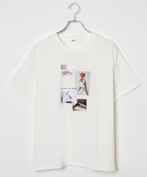 WEGO（ウィゴー）の「WEGO/フロントフォトプリントTシャツ（Tシャツ/カットソー・レディース・ホワイト/カーキ/スミクロ・FREE）」の14枚目の写真