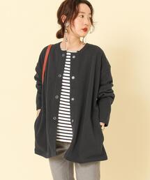 coen | 【新色登場・WEB限定カラー】USAコットン裏起毛スウェットミディアム丈カーディガン#（スウェットカーディガン）(カーディガン/ボレロ)