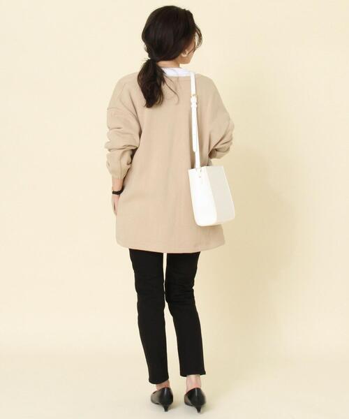 coen（コーエン）の「【WEB限定カラー】USAコットン裏起毛スウェットミディアム丈カーディガン#（カーディガン/ボレロ・レディース・グレー/ダークグレー/ベージュ/ネイビー/ブラック/ケリー/ライトグレー・FREE）」の18枚目の写真