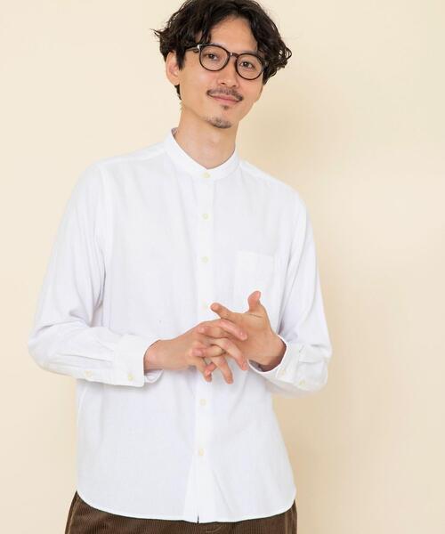 coen（コーエン）の「テキサスコットンツイルバンドカラーシャツ#（シャツ/ブラウス・メンズ・ネイビー/グレー/オリーブ/ホワイト・X-LARGE/LARGE/SMALL/MEDIUM）」の6枚目の写真