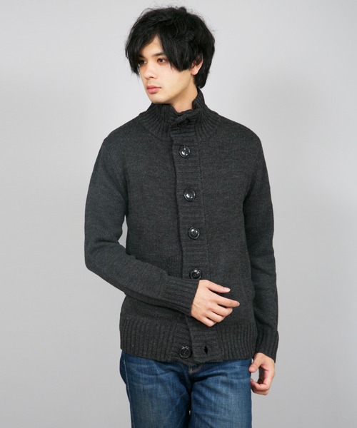 Bling Leads(ブリングリーズ)の「bling leads/ケーブルショールカーディガン(カーディガン/ボレロ・メンズ・ブルー系その他/ブラック系その他/グレー系その他/ベージュ系その他/チャコールグレー/レッド系その他/ブラック・MEDIUM/LARGE/X-LARGE)」の3枚目の写真