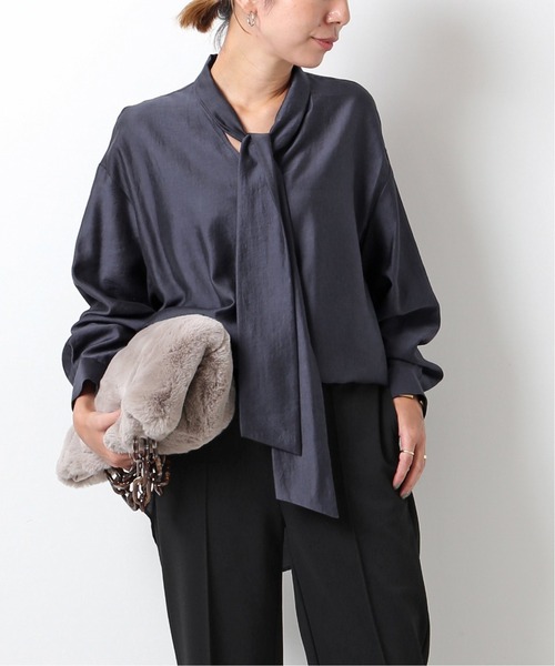 Spick &amp; Span - 【2024SS】Spick &amp; Span シアーリボンブラウス ボウタイ シアードットフリルリボンブラウス（シャツ／ブラウス）｜Spick