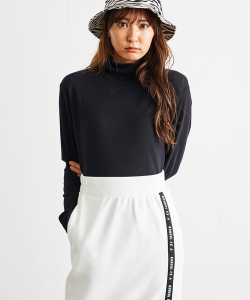KANGOL EXTRA COMFORT(カンゴールエクストラコンフォート)の「【KANGOL EXTRA COMFORT(カンゴール エクストラ コンフォート)】ラップ風アシメロゴテープスカート(スカート・レディース・オフホワイト/ブラック/チャコールグレー/キャメル・LL/M/L)」の9枚目の写真