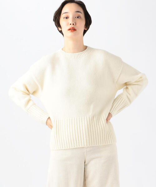 TOMORROWLAND （トゥモローランド）の「ジーロンラムズウール クルーネックプルオーバー（ニット/セーター・レディース・ホワイト/ダークブラウン/ライトベージュ/グリーン系その他2/グレー/ベージュ系その他/ミント/ブルー系その他/ピンク・S）」の16枚目の写真