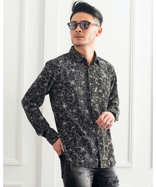 Gostar De Fuga バイカラー花柄長袖シャツ シャツ ブラウス Gostar De Fuga ゴスタール ジフーガ のファッション通販 Zozotown