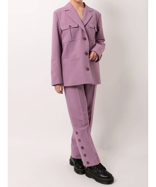 jouetie（ジュエティ）の「ヘムボタンスリットパンツ（スラックス・レディース・ブラック/パープル/オレンジ/グリーン/アイボリー・MEDIUM）」の17枚目の写真