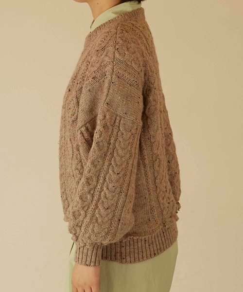 ANGIE（アンジー）の「RE リメイククロップドアランニット（ニット/セーター・レディース・ベージュ/アイボリー・FREE）」の18枚目の写真