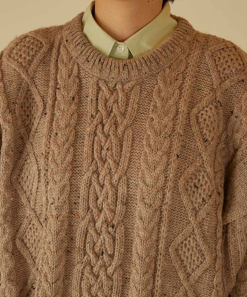 ANGIE（アンジー）の「RE リメイククロップドアランニット（ニット/セーター・レディース・ベージュ/アイボリー・FREE）」の20枚目の写真