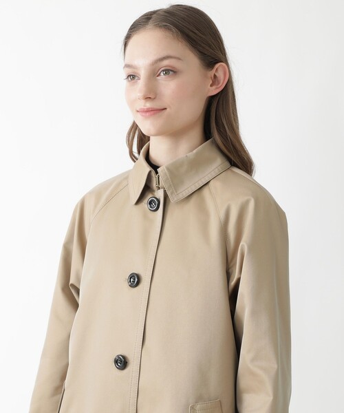 ブルーレーベルクレストブリッジベージュステンカラーコートCBチェック